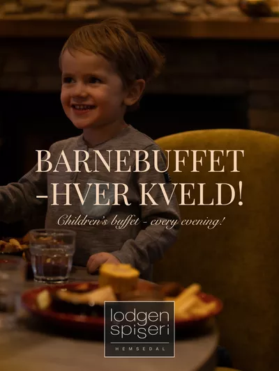 Barnebuffet nytes på Lodgen Spiseri i Hemsedal