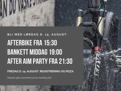 Aim challenge i samarbeide med Lodgen Spiseri - afterbike, bankett middag, after aim party