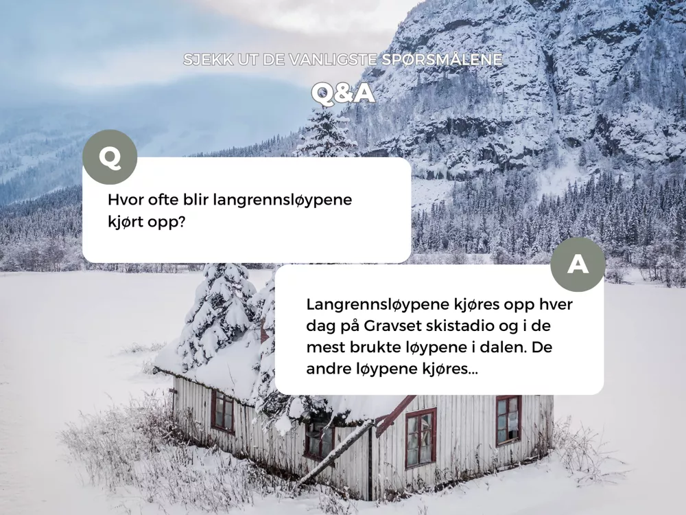Spørsmål om hvor ofte langrennsløypene blir kjørt opp. Q and A